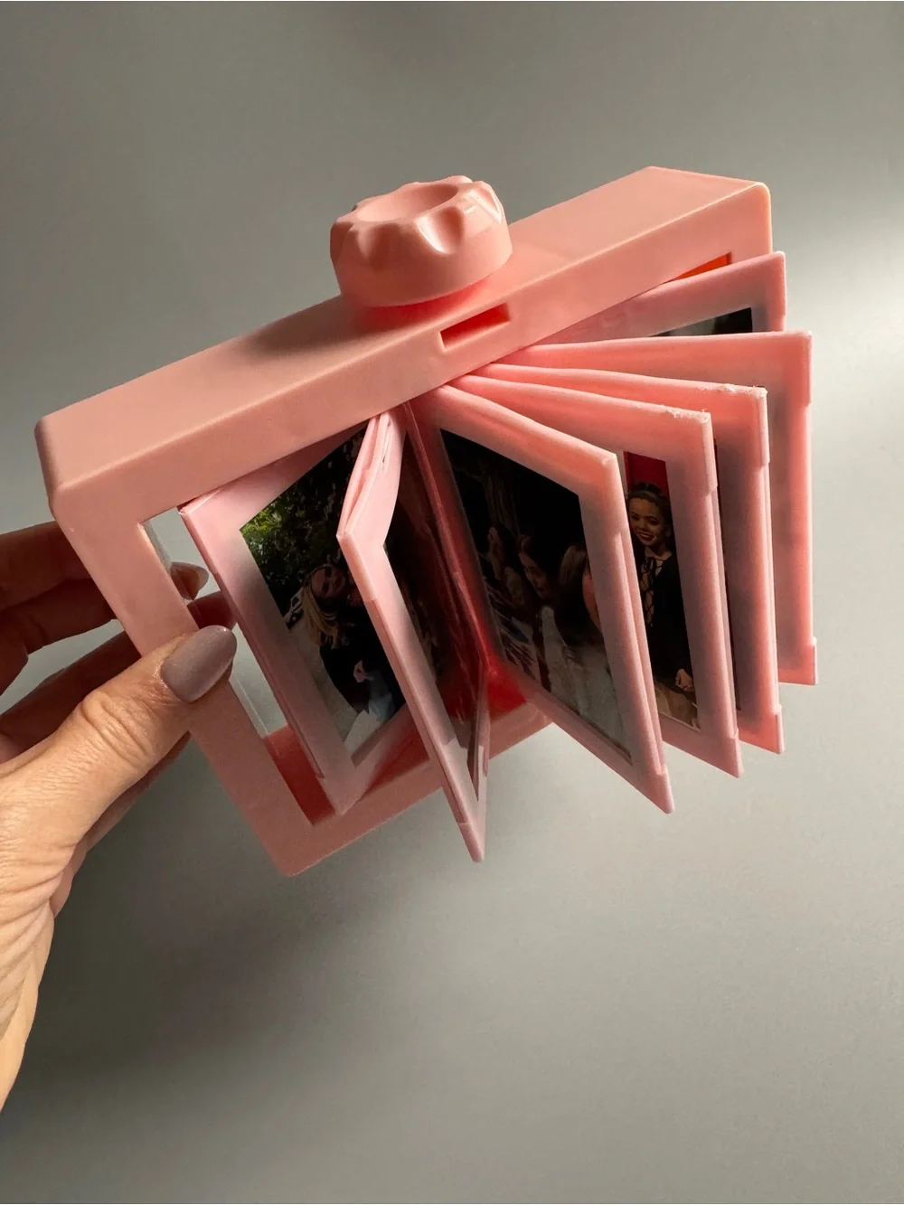 Pink Rotating Photo Frame 2x3” Instax Mini – Holds 24 Photos